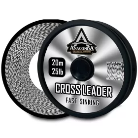   Anaconda Fast Sinking Cross Leader Černo-bílá 25lb 20m Pletená návazcová šňůra