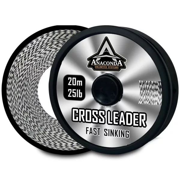 Anaconda Fast Sinking Cross Leader Černo-bílá 35lb 20m Pletená návazcová šňůra