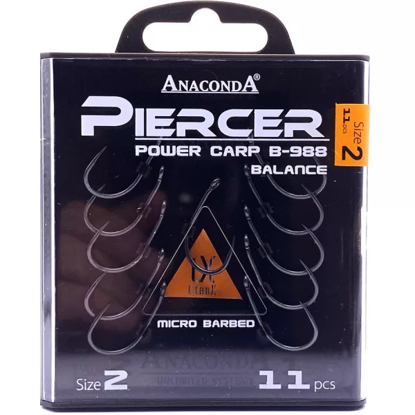 Anaconda Piercer Power Carp B-988 2 ušatý, vousatý kaprový háček 11ks