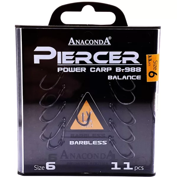 Anaconda Piercer Power Carp B-988 6 Háček s očkem a bez protihrotu na kapry 11ks