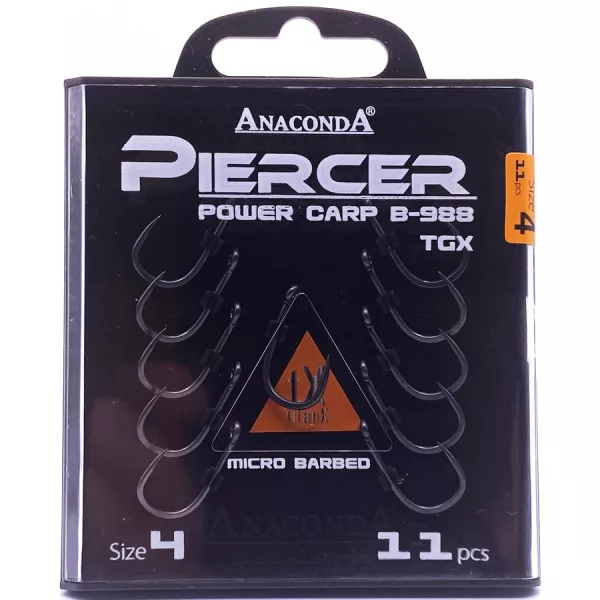 Anaconda Piercer Power Carp B-988 TGX 4 Háček s očkem a protihrotem na kapry 11ks