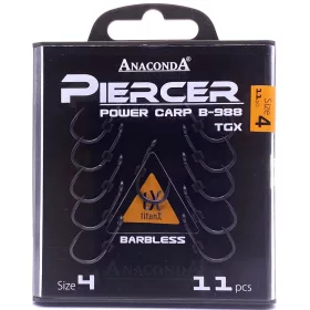   Anaconda Piercer Power Carp B-988 TGX 4 Očkový, Bezprotihrotový Kaprový Háček 11ks