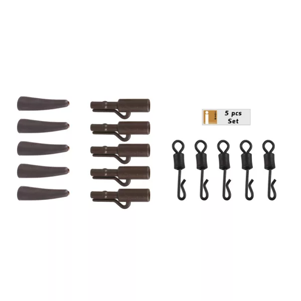 Anaconda Quick Change Safety Lead Clip Kit Hnědá sada olověných klipů 5ks