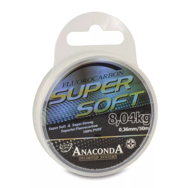 Anaconda Super Soft Fluorocarbon Transparentní 0,40mm 50m Monofilní Návazcová Šňůra