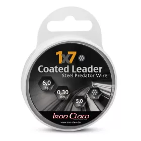   Iron Claw 1x7 Coated Leader Fekete 0,45mm 5m Bevonatos Acél Előkezsinór