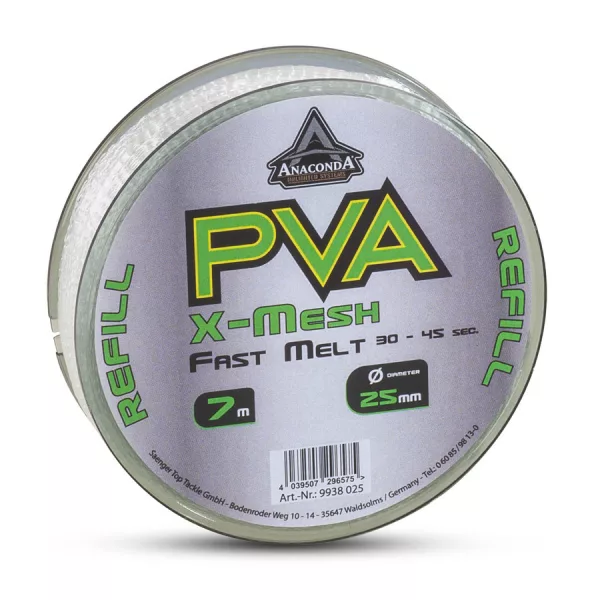 Anaconda Fast Melt PVA X-Mesh 25mm Rychle rozpustná PVA síťka 7m