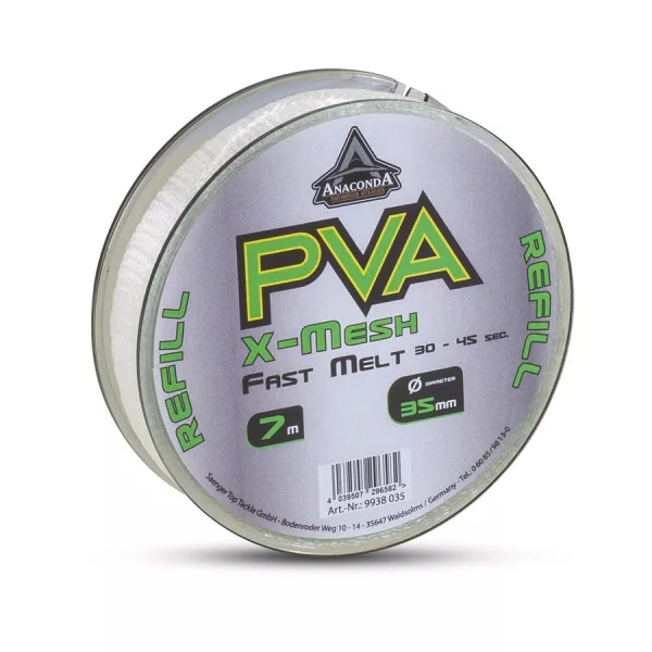 Anaconda Fast Melt PVA X-Mesh 35mm Rychle rozpustná PVA síťka 7m