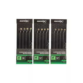   Matrix X8 X-Power Carp Band Rigs 10 10cm Füles, Szakáll Nélküli Monofil Előkötött Horog Csaligyűrűvel 8db