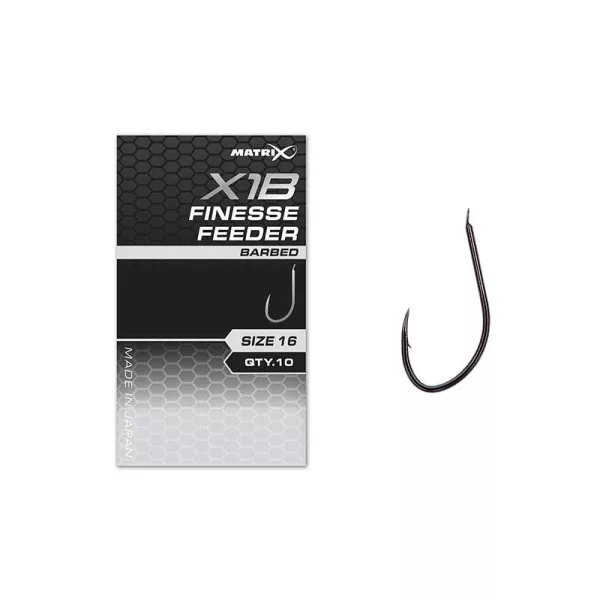 Matrix X1B Finesse Feeder 12 Barbed Ploché očko, Háček s protihrotem 10ks
