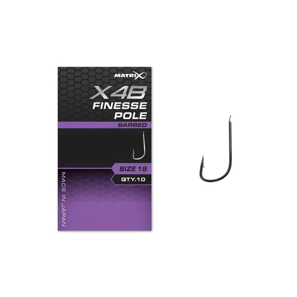 Matrix X4B Finesse Pole 18 Barbed Háček s očkem a protihrotem 10ks