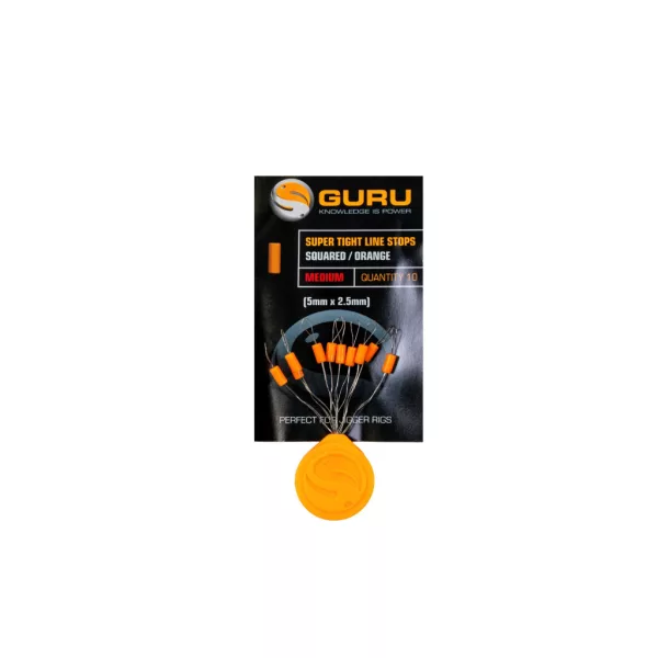 Guru Super Tight Line Stops Squared Orange M Gumiütköző 10db