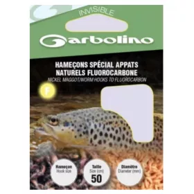   Garbolino Maggot/Caster Hooks To Nylon 16 Monofilový předvázaný háček s lopatkou a protihrotem 10ks