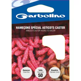   Garbolino Maggot/Caster Hooks To Nylon 14 Monofilový předvázaný háček s lopatkou a protihrotem 10ks