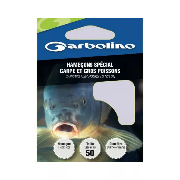 GARBOLINO CARP/BIG FISH HTN 12 (SIZE 12 LINE 0,16mm) předvázaný háček