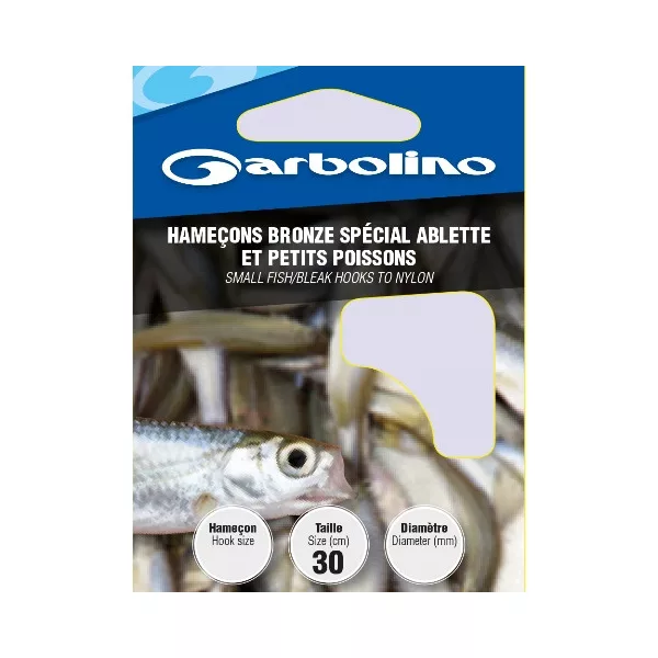 GARBOLINO SMALL FISH/BLEAK BRONZE 20 (SIZE 20 LINE 0,08mm) předvázaný háček