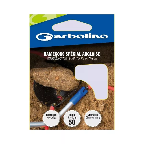 Garbolino Waggler/Stick Float Hooks To Nylon 14 lopatkový, s protihrotem monofilní předvázaný háček 10ks