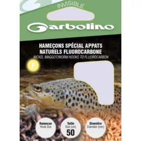   Garbolino Nickel Maggot/Worm Hooks To Fluorocarbon 8 s lopatkou, s protihrotem Monofilní předvázaný háček 10ks