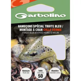   Garbolino Blue Reversed Hooks To Nylon 12 s lopatkou, s protihrotem Předvázaný háček 10ks