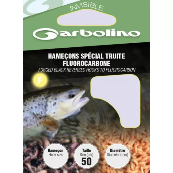 Garbolino Blue Reversed Hooks To Nylon 8 s lopatkou, s protihrotem Předvázaný háček 10ks