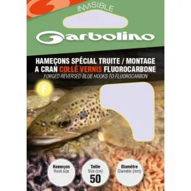   Garbolino Forged Reversed Blue Hooks To Fluorocarbon 12 s lopatkou, s protihrotem Monofilní předvázaný háček 10ks