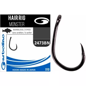   Garbolino Monster Hair Rig 2473BN 12 Háček na kapry bez protihrotu s očkem