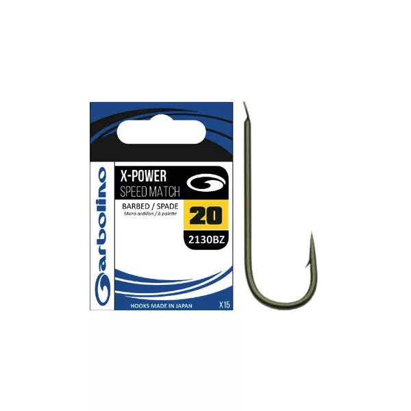 Garbolino 2130BZ háček 12 / X-POWER SPEED MATCH / ROUND BEND háček s dlouhým ramínkem