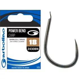   Garbolino - COMMERCIAL MATCH HOOKS - POWER BEND CARP 2430BN - BARBLESS 16 háček