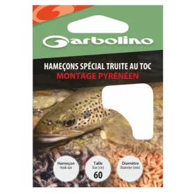   Garbolino Special Trout Hooks / Pyrenean Rig 16 s lopatkou, s protihrotem Monofilní předvázaný háček 10ks