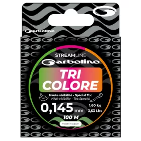   Garbolino - STREAMLINE TOC TRI-COLORE HAUTE VISIBILITE - 100M - Hlavní vlasec - Monofilní vlasec - Pstruhový vlasec