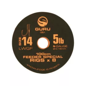   Guru LWGF Feeder Speciální montáž předvázaný háček - 100cm - velikost 16