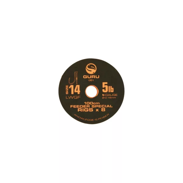 Guru LWGF Feeder Speciální montáž předvázaný háček - 100cm - velikost 20