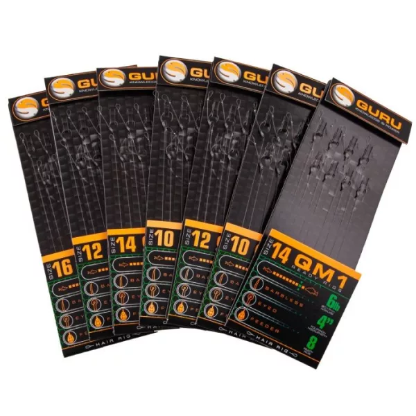 GURU QM1 STANDARD HAIR READY RIGS 4 Size předvázaný háček QM1 14 (0.19mm)