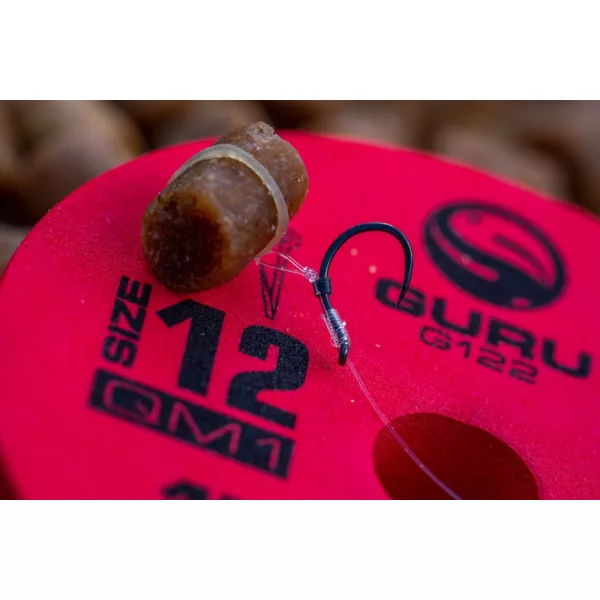 Guru QM1 Bait Bands 12 S očkem, Bez protihrotu Monofilní předvázaný háček 8ks