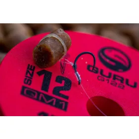   Guru QM1 Bait Bands 12 S očkem, Bez protihrotu Monofilní předvázaný háček 8ks