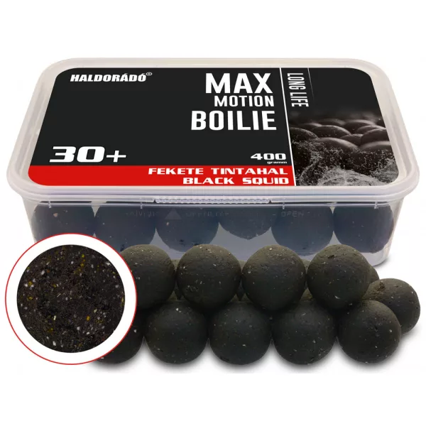 Haldorádó Max Motion Boilie Dlouhá životnost Černá oliheň 400gr 30mm Boilie