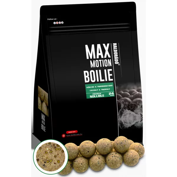 Haldorádó Max Motion Bojle Premium Soluble Kokos-Tygří ořech 800gr 24mm Bojle