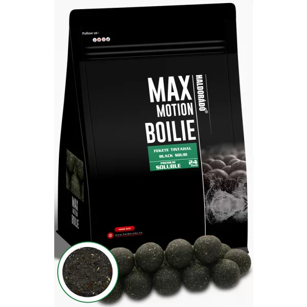 Haldorádó Max Motion Bojle Premium Soluble Černá Oliheň 800gr 24mm Bojle