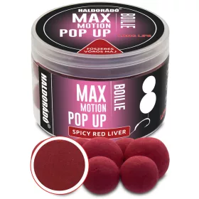   Haldorádó Max Motion Boilie Pop Up Kořeněná červená játra 50gr 16-20mm Boilie