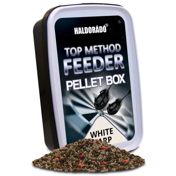 Haldorádó Top Method Feeder Krabička na pelety White Carp 400gr 1-2mm