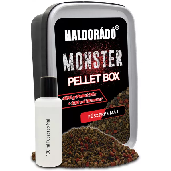 Haldorádó Monster Kořeněná Játra 400gr 2-3-4mm Krabička na pelety