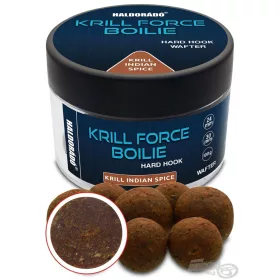   Haldorádó Krill Force Boilie Hard Hook Wafter 24, 30 mm Krill Indian Spice Nástrahová Bojli 100gr