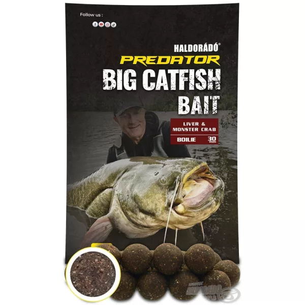Haldorádó Catfish Bait Boilie 30+ Játra-Monster Crab Sumcové boilies 1kg