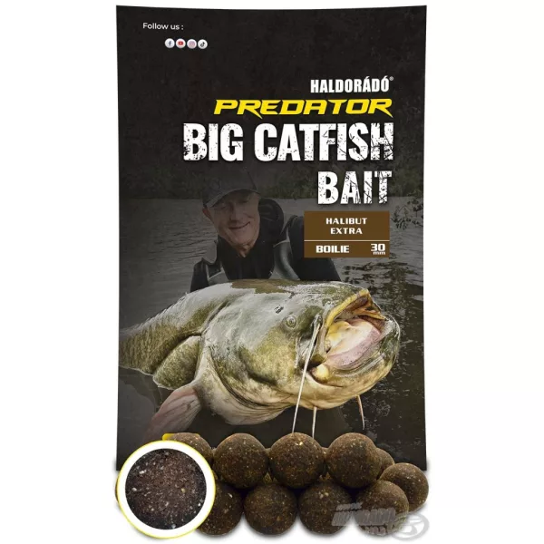 Haldorádó Catfish Bait Boilie 30+ Halibut Extra Sumcové boilies 1kg