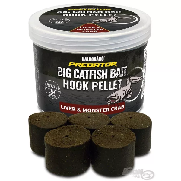 Haldorádó Catfish Bait Hook Pellet 28mm Liver-Monster Crab Vrtaný háčkový pelet 300gr