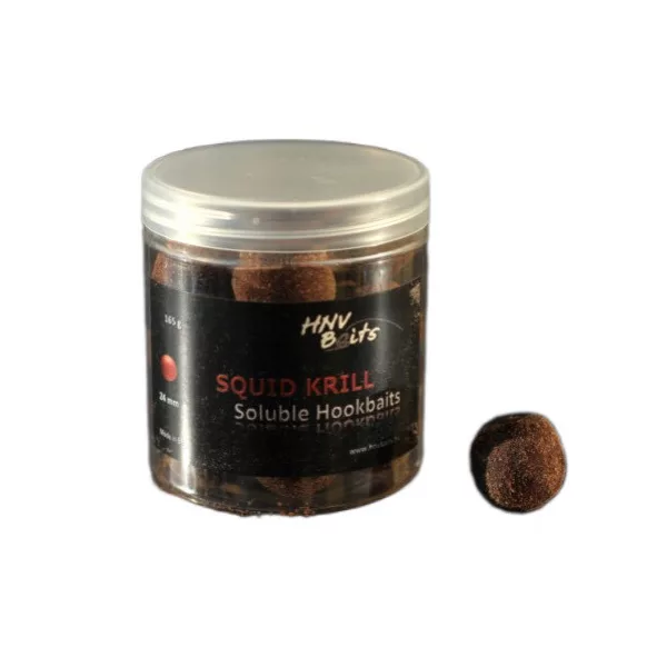 HNV Baits Squid Krill Soluble Hookbaits 24mm Rozpustná Nástraha na Háček 165gr