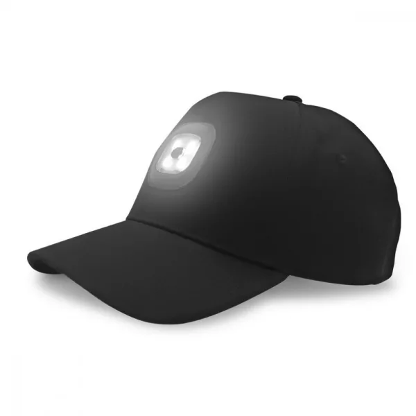 EnergoTeam Baseballová Čepice s dobíjecím LED světlem, Černá