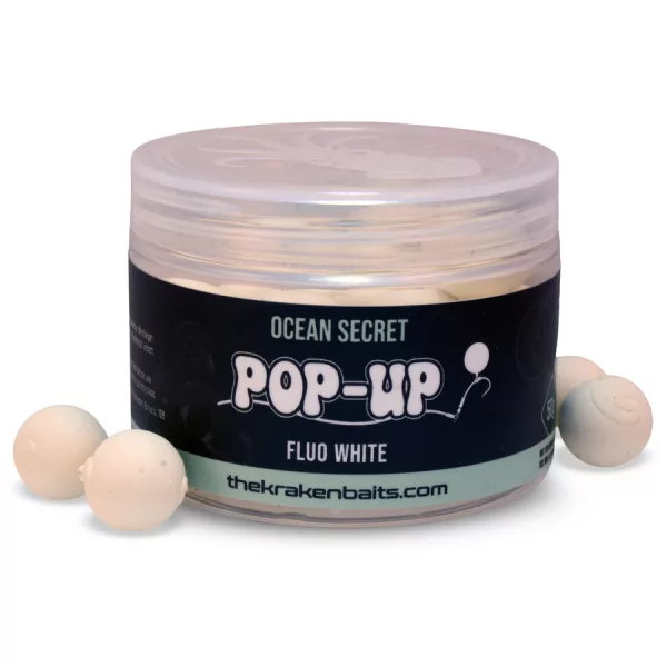 The Kraken Baits Ocean Secret Fluo White Ryba-Mušle 15mm Pop Up 50gr
