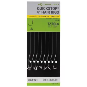   Korum Big Fish Hair Rigs W/Quickstops 10cm Size 8 Monofilní návazce s očkem bez protihrotu