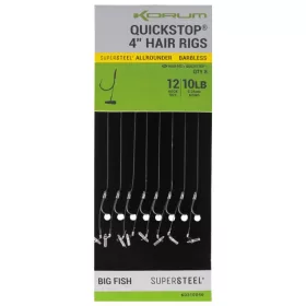   Korum Big Fish Hair Rigs W Quickstops Size 10 Monofilový předvázaný háček bez protihrotu s očkem