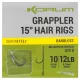 Korum Grappler Hair Rigs 38cm 10 Monofilní návazce s očkem bez protihrotu